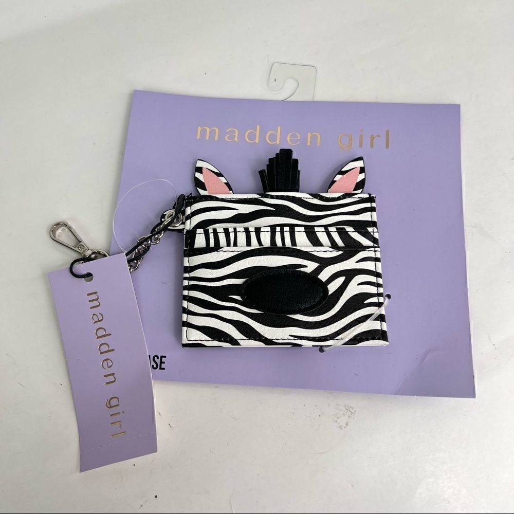 Madden Girl Zebra ID case NWT